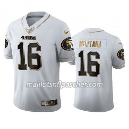 Maillot San Francisco 49ers Joe Montana 16 Nike Blanc Golden Edition - Homme